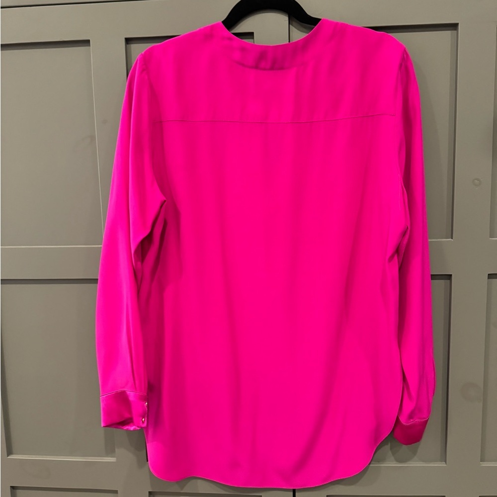 Amanda Uprichard 100% silk blouse/tunic/popover in pink - Picture 6 of 6